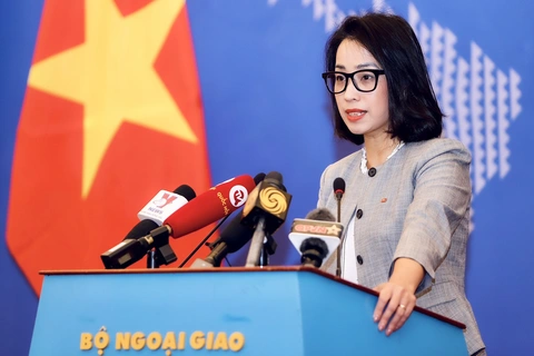 7 năm phán quyết Biển Đông: Việt Nam tái khẳng định chủ quyền với Hoàng Sa, Trường Sa - Ảnh 1. Người phát ngôn Bộ Ngoại giao Phạm Thu Hằng - Ảnh: NAM TRẦN