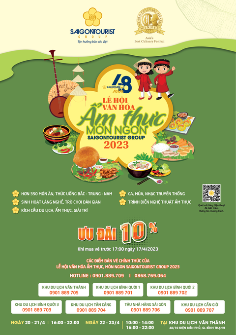 Mở bán vé lễ hội ẩm thực món ngon Saigontourist Group 2023 - Ảnh 1. Mở bán vé lễ hội ẩm thực món ngon Saigontourist Group 2023 - Ảnh 1.