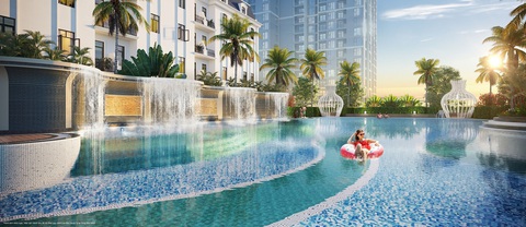 Bể bơi Indochine Resort đậm chất nghỉ dưỡng - Ảnh: Đ.H. Bể bơi Indochine Resort đậm chất nghỉ dưỡng - Ảnh: Đ.H.