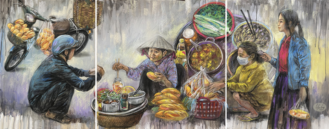 Ngắm những ổ bánh mì thật đẹp trong tranh Lê Sa Long - Ảnh 1. Ngắm những ổ bánh mì thật đẹp trong tranh Lê Sa Long - Ảnh 1.