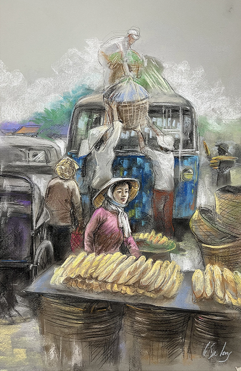 Ngắm những ổ bánh mì thật đẹp trong tranh Lê Sa Long - Ảnh 5. Ngắm những ổ bánh mì thật đẹp trong tranh Lê Sa Long - Ảnh 5.