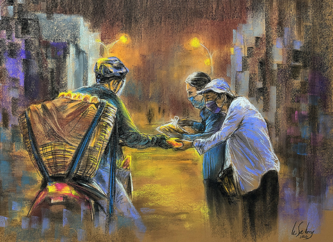Ngắm những ổ bánh mì thật đẹp trong tranh Lê Sa Long - Ảnh 13. Ngắm những ổ bánh mì thật đẹp trong tranh Lê Sa Long - Ảnh 13.