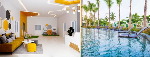 Những tiện ích xanh nổi bật vì sức khỏe tại Diamond Lotus Riverside - Ảnh 5. Trường mầm non hiện đại và hồ bơi xanh mát là những tiện ích nâng tầm chất lượng cuộc sống cho cư dân Diamond Lotus Riverside