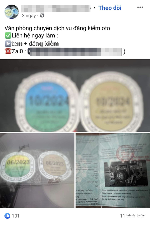 Giấy đăng kiểm giả rao bán rầm rộ trên mạng - Ảnh 3. Giấy đăng kiểm giả rao bán rầm rộ trên mạng - Ảnh 3.