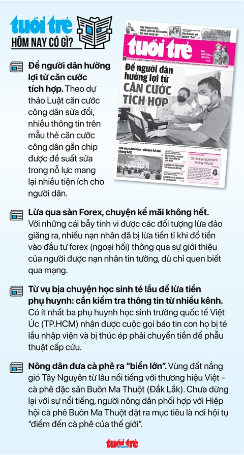 Tin tức sáng 5-3: Việt Nam giảm trên 400 tàu biển trong hơn 10 năm; TP.HCM quá ít tiền để chống ngập - Ảnh 6. Một số tin tức trên Tuổi Trẻ nhật báo hôm nay 5-3