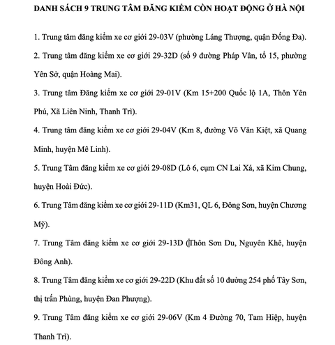 Tin tức sáng 6-3: Hà Nội chỉ còn 9 trung tâm đăng kiểm hoạt động - Ảnh 3. Tin tức sáng 6-3: Hà Nội chỉ còn 9 trung tâm đăng kiểm hoạt động - Ảnh 3.