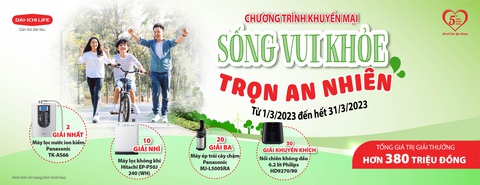 Dai-ichi Life triển khai khuyến mãi 'Sống vui khỏe - Trọn an nhiên' - Ảnh 1. Chương trình khuyến mãi "Sống vui khỏe - Trọn an nhiên" với tổng giá trị giải thưởng hơn 380 triệu đồng.