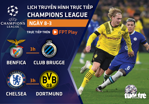 Lịch trực tiếp Champions League: Chelsea - Dortmund - Ảnh 1. Lịch trực tiếp Champions League: Chelsea - Dortmund - Ảnh 1.
