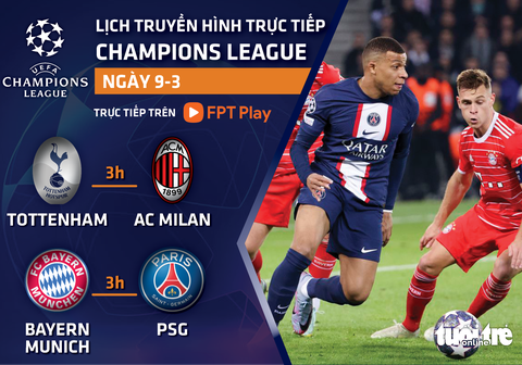 Lịch trực tiếp Champions League: Bayern Munich - PSG - Ảnh 1. Lịch trực tiếp Champions League: Bayern Munich - PSG - Ảnh 1.