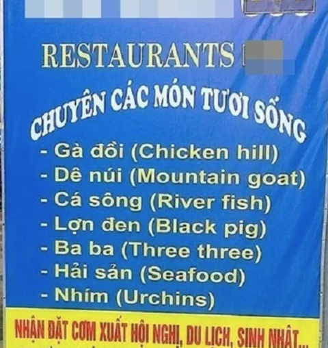 Phát hoảng với menu song ngữ được dịch bởi... chị Google! - Ảnh 4. Phát hoảng với menu song ngữ được dịch bởi... chị Google! - Ảnh 4.