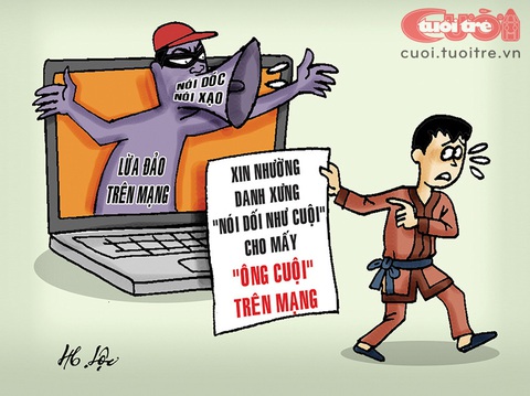 Nghệ sĩ quảng cáo xạo nhận giải 'Vua Cá tháng tư' năm 2023 - Ảnh 2. Ông Cuội trên mạng - Tranh: Hữu Lộc