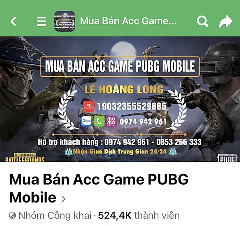 Giao dịch tài khoản game coi chừng phạm luật - Ảnh 3. Các hội nhóm mua bán tài khoản, “đồ chơi” tràn lan trên mạng - Ảnh chụp qua màn hình