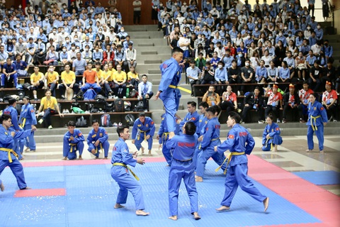 Vovinam thu hút nhiều khán giả ở giải tiền SEA Games 32 tại Campuchia cuối tháng 3 vừa qua - Ảnh: GIANG LÊ Vovinam thu hút nhiều khán giả ở giải tiền SEA Games 32 tại Campuchia cuối tháng 3 vừa qua - Ảnh: GIANG LÊ