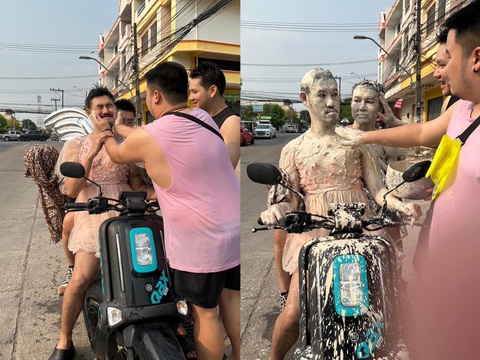 Ảnh vui 16-4: Đi lễ hội té nước Songkran được khuyến mãi trà sữa kiểu ớn ăn - Ảnh 1. Ảnh vui 16-4: Đi lễ hội té nước Songkran được khuyến mãi trà sữa kiểu ớn ăn - Ảnh 1.