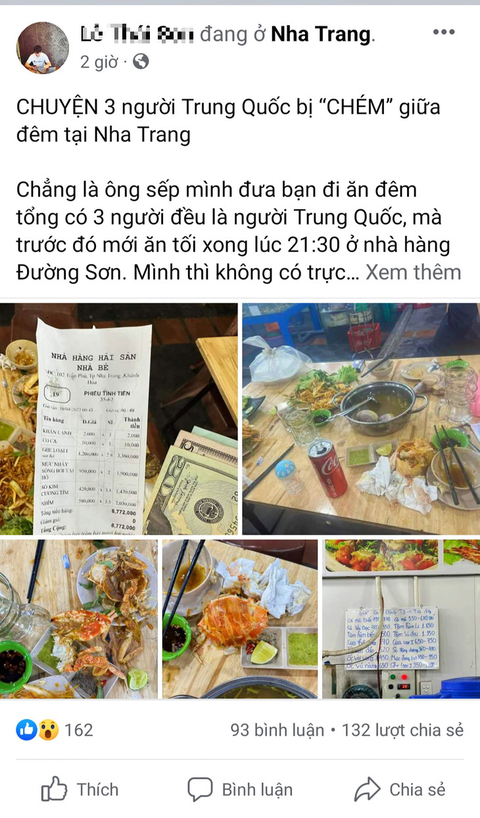 Nha Trang nhắc nhở người tố nhà hàng chặt chém không chính xác - Ảnh 1. Nha Trang nhắc nhở người tố nhà hàng chặt chém không chính xác - Ảnh 1.