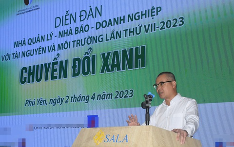 Bí thư Tỉnh ủy Phú Yên Phạm Đại Dương phát biểu tại diễn đàn - Ảnh: DUY THANH