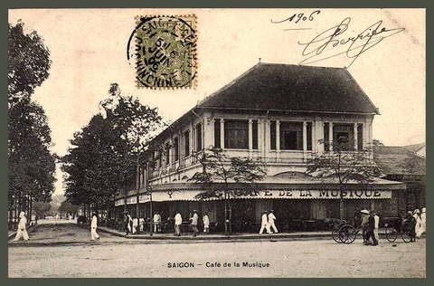Lê Lợi, đại lộ tình yêu - Kỳ 2: Những người in dấu đại lộ Lê Lợi - Ảnh 1. Quán cá phê nhạc ở số 8 Bonard (Lê Lợi) đầu thế kỷ 20 - Ảnh tư liệu