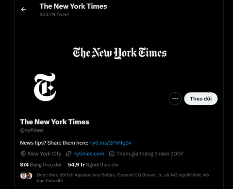New York Times mất tick xanh Twitter sau khi bị Elon Musk chê - Ảnh 1. New York Times mất tick xanh Twitter sau khi bị Elon Musk chê - Ảnh 1.