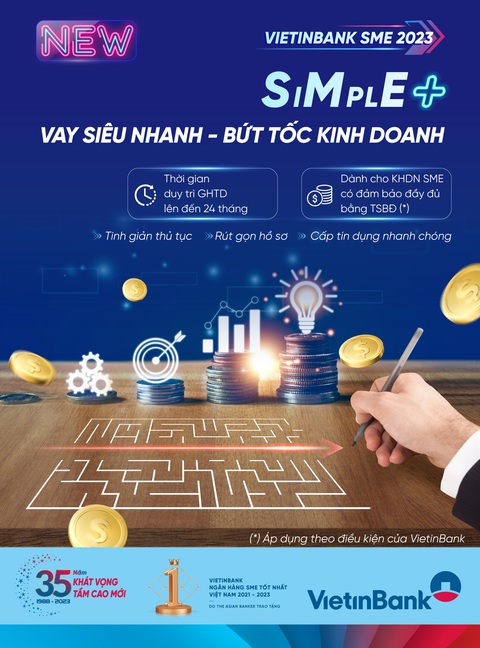VietinBank rút ngắn thời gian vay vốn cho doanh nghiệp - Ảnh 1. Nhằm hỗ trợ doanh nghiệp vừa và nhỏ rút ngắn thời gian tiếp cận nguồn vốn, VietinBank vừa tung ra giải pháp SME SIMPLE+ - Ảnh: VTB