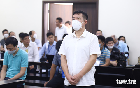 Cựu đại tá Phùng Anh Lê 'kêu oan đến chết', tòa cấp cao mở phiên phúc thẩm - Ảnh 1. Bị cáo Phùng Anh Lê trong phiên tòa sơ thẩm - Ảnh: DANH TRỌNG