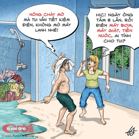Nắng nóng làm ông chồng mất tỉnh táo trong vấn đề tiết kiệm điện - Ảnh 1. Nắng nóng làm ông chồng mất tỉnh táo trong vấn đề tiết kiệm điện - Ảnh 1.