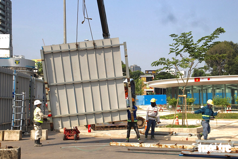 Lộ diện giếng trời hoa sen của nhà ga trung tâm metro 1 - Ảnh 3. Lộ diện giếng trời hoa sen của nhà ga trung tâm metro 1 - Ảnh 3.