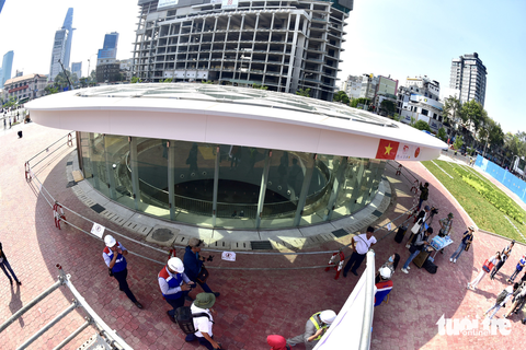 Lộ diện giếng trời hoa sen của nhà ga trung tâm metro 1 - Ảnh 6. Lộ diện giếng trời hoa sen của nhà ga trung tâm metro 1 - Ảnh 6.