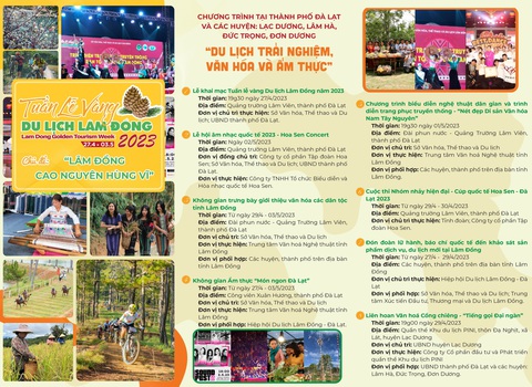 Tuần lễ vàng Du lịch Lâm Đồng lần thứ 2 năm 2023 có gì đặc biệt? - Ảnh 1. Tuần lễ vàng Du lịch Lâm Đồng lần thứ 2 năm 2023 có gì đặc biệt? - Ảnh 1.