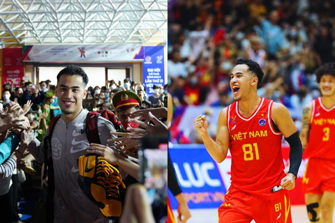 Cầu thủ gốc Việt Christian Juzang úp mở khả năng dự SEA Games 32 - Ảnh 3. Christian Juzang được người hâm mộ vây quanh - Ảnh: VBA
