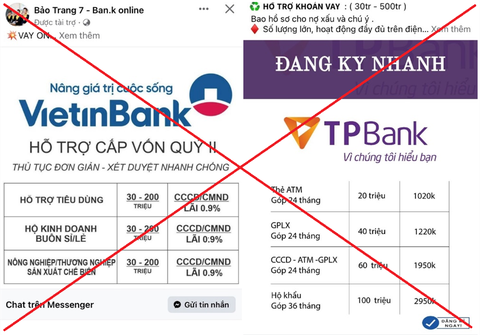 Mạo danh nhiều ngân hàng để lừa đảo với chiêu ‘lãi suất thấp’ - Ảnh 1. Mạo danh nhiều ngân hàng để lừa đảo với chiêu ‘lãi suất thấp’ - Ảnh 1.