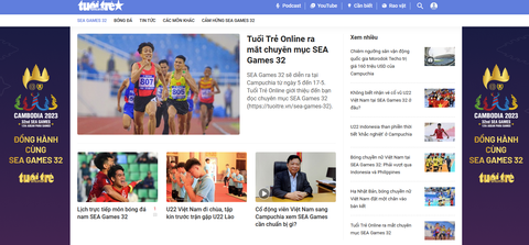 Tuổi Trẻ Online ra mắt chuyên mục SEA Games 32 - Ảnh 1. Chuyên mục SEA Games 32 trên báo Tuổi Trẻ Online, ra mắt ngày 28-4 - Ảnh: TUỔI TRẺ ONLINE