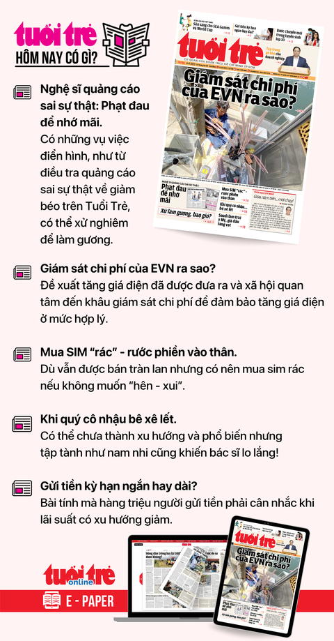 Tin tức chính trên Tuổi Trẻ nhật báo hôm nay 4-4. Để đọc Tuổi Trẻ báo in phiên bản E-paper, mời bạn đăng ký Tuổi Trẻ Sao TẠI ĐÂY Tin tức chính trên Tuổi Trẻ nhật báo hôm nay 4-4. Để đọc Tuổi Trẻ báo in phiên bản E-paper, mời bạn đăng ký Tuổi Trẻ Sao TẠI ĐÂY