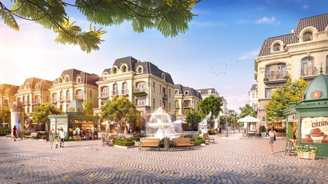 Quảng trường Kinh đô ánh sáng với cảm hứng kiến trúc Pháp cổ đặc trưng, được ví như Champs Elysse của “Quận Ocean” - Ảnh: Đ.H. Quảng trường Kinh đô ánh sáng với cảm hứng kiến trúc Pháp cổ đặc trưng, được ví như Champs Elysse của “Quận Ocean” - Ảnh: Đ.H.