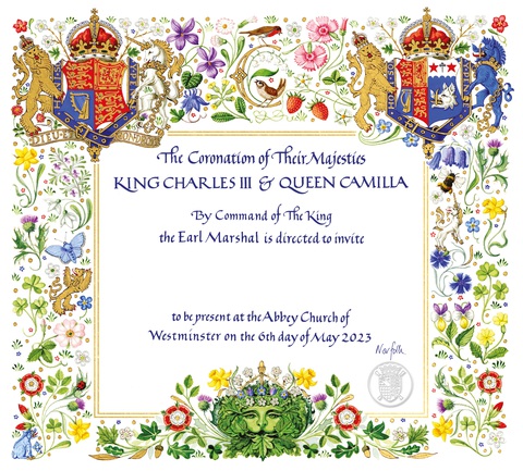 Công bố thiệp mời tham dự lễ đăng quang Vua Charles III - Ảnh 1. Công bố thiệp mời tham dự lễ đăng quang Vua Charles III - Ảnh 1.