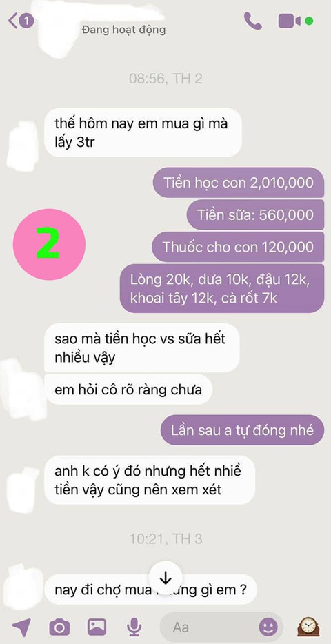 Chồng keo kiệt bắt vợ báo cáo chi tiêu mỗi ngày - Ảnh 2. Chồng keo kiệt bắt vợ báo cáo chi tiêu mỗi ngày - Ảnh 2.
