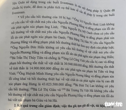 Ca sĩ Thủy Tiên có đòi bà Phương Hằng bồi thường thiệt hại tinh thần hơn 14 tỉ đồng? - Ảnh 3. Ca sĩ Thủy Tiên có đòi bà Phương Hằng bồi thường thiệt hại tinh thần hơn 14 tỉ đồng? - Ảnh 3.