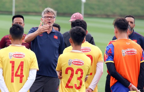 SEA Games 32: Tuyển U22 Việt Nam tăng tốc - Ảnh 1. Thầy trò HLV Troussier bắt đầu giai đoạn tăng tốc cho SEA Games 32 - Ảnh: VFF