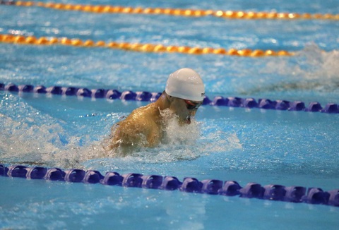 SEA Games ngày 11-5: Huy Hoàng đoạt HCV 400m bơi tự do - Ảnh 7. Phạm Thanh Bảo chỉ về đích thứ 5 nội dung 50m ếch - Ảnh: HUY ĐĂNG