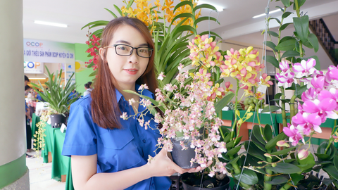 Trồng hoa lan, livestream bán - Ảnh 1. Nhà nông 9X Lê Thị Thanh Tuyền mỗi ngày đều lên mạng rao bán hoa lan đủ chủng loại - Ảnh: K.ANH