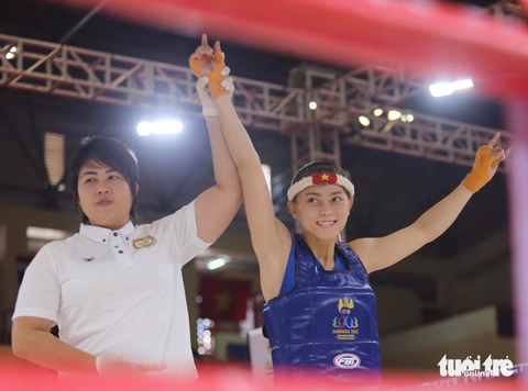 5 HCV SEA Games 32 có được theo cách 'hổng giống ai' - Ảnh 5. Huỳnh Hà Hữu Hiếu giành huy chương vàng nhờ đối thủ bỏ cuộc. (Ảnh: Đ.K)