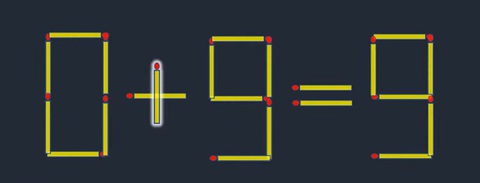 Di chuyển 1 que diêm để phép tính 0-9=8 thành đúng - Ảnh 3.
