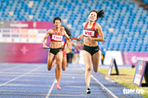 Việt Nam đầu bảng huy chương SEA Games 32: Vẫn biết mình, biết người - Ảnh 1. Các nữ VĐV đã góp công lớn trong thành tích đứng đầu SEA Games 32 của thể thao Việt Nam - Ảnh: NAM TRẦN