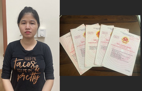 Bắt nữ cán bộ địa chính dùng sổ đỏ giả lừa tiền - Ảnh 1. Bắt nữ cán bộ địa chính dùng sổ đỏ giả lừa tiền - Ảnh 1.