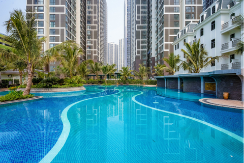 Bể bơi Indochine Resort diện tích lên tới 1.000m2 bao quanh bởi đường dạo bộ Bamboo Path vừa kiến tạo hệ cảnh quan nghỉ dưỡng đẳng cấp vừa là không gian thanh lọc cảm xúc và nâng cao sức khỏe thể chất. - Ảnh: D.K Bể bơi Indochine Resort diện tích lên tới 1.000m2 bao quanh bởi đường dạo bộ Bamboo Path vừa kiến tạo hệ cảnh quan nghỉ dưỡng đẳng cấp vừa là không gian thanh lọc cảm xúc và nâng cao sức khỏe thể chất. - Ảnh: D.K