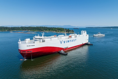 Lô xe VinFast VF 8 đầu tiên cập cảng Canada - Ảnh 1. Lô xe VinFast VF 8 đầu tiên cập cảng Canada - Ảnh 1.