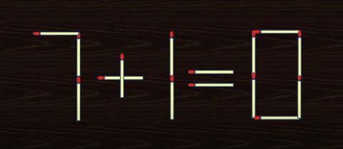 Di chuyển 1 que diêm để 7+1=0 thành phép tính đúng - Ảnh 1. Di chuyển 1 que diêm để 7+1=0 thành phép tính đúng - Ảnh 1.