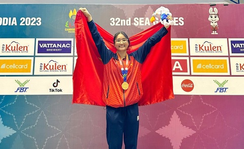 Cao Thị Duyên và giây phút vinh quang ở SEA Games 32 - Ảnh: NVCC Cao Thị Duyên và giây phút vinh quang ở SEA Games 32 - Ảnh: NVCC