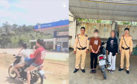 Hai nữ sinh ‘vừa chạy xe vừa tắm’ trên đường - Ảnh 1. Hai nữ sinh ‘vừa chạy xe vừa tắm’ trên đường - Ảnh 1.
