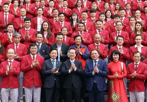 Chủ tịch nước Võ Văn Thưởng gặp mặt đoàn thể thao Việt Nam giành thành tích tại SEA Games 32 - Ảnh 3. Chủ tịch nước Võ Văn Thưởng gặp mặt đoàn thể thao Việt Nam giành thành tích tại SEA Games 32 - Ảnh 3.