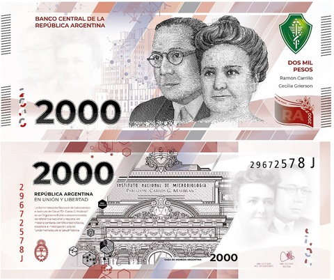 Argentina đưa vào lưu thông tiền giấy mệnh giá mới 2.000 peso - Ảnh 1. Argentina đưa vào lưu thông tiền giấy mệnh giá mới 2.000 peso - Ảnh 1.